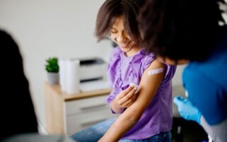 HPV vaccine being given to teenage girl