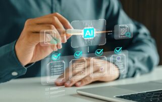 AI at laptop