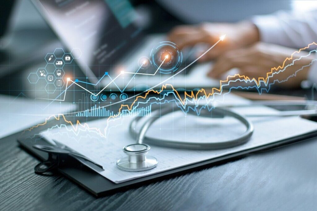 atrial fibrillation shown by stethoscope sitting on clipboard