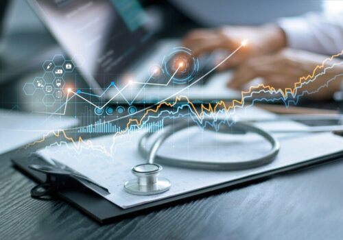 atrial fibrillation shown by stethoscope sitting on clipboard
