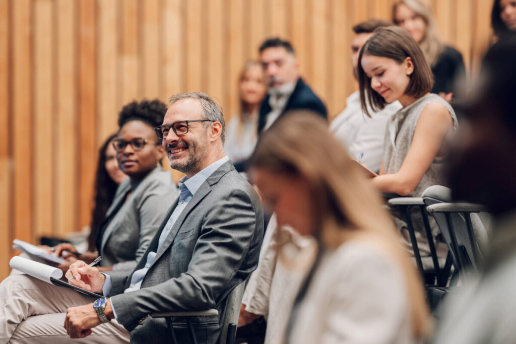 Professionals at a conference.