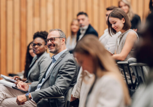 Professionals at a conference.