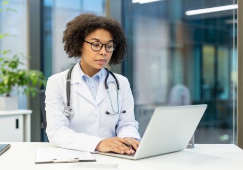 Doctor on a laptop