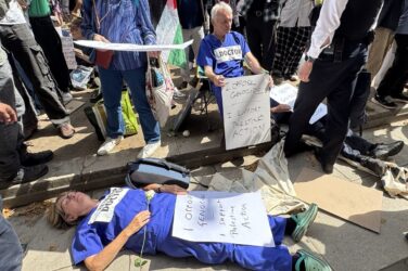Retired GP among health workers arrested at Palestine Action protest 