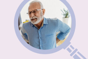What is the underlying cause of this elderly male’s acute back pain?