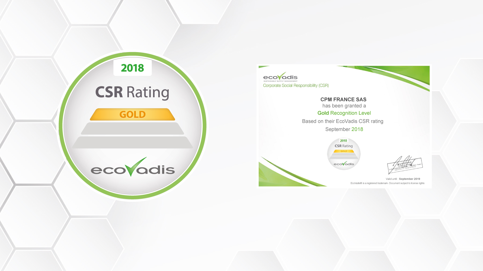 CPM France obtient le niveau Gold d’EcoVadis pour son engagement RSE