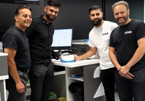 Titan’s Hooman Safaei, Sunil Chandarana, with brothers Wahid and Tariq Muhammad