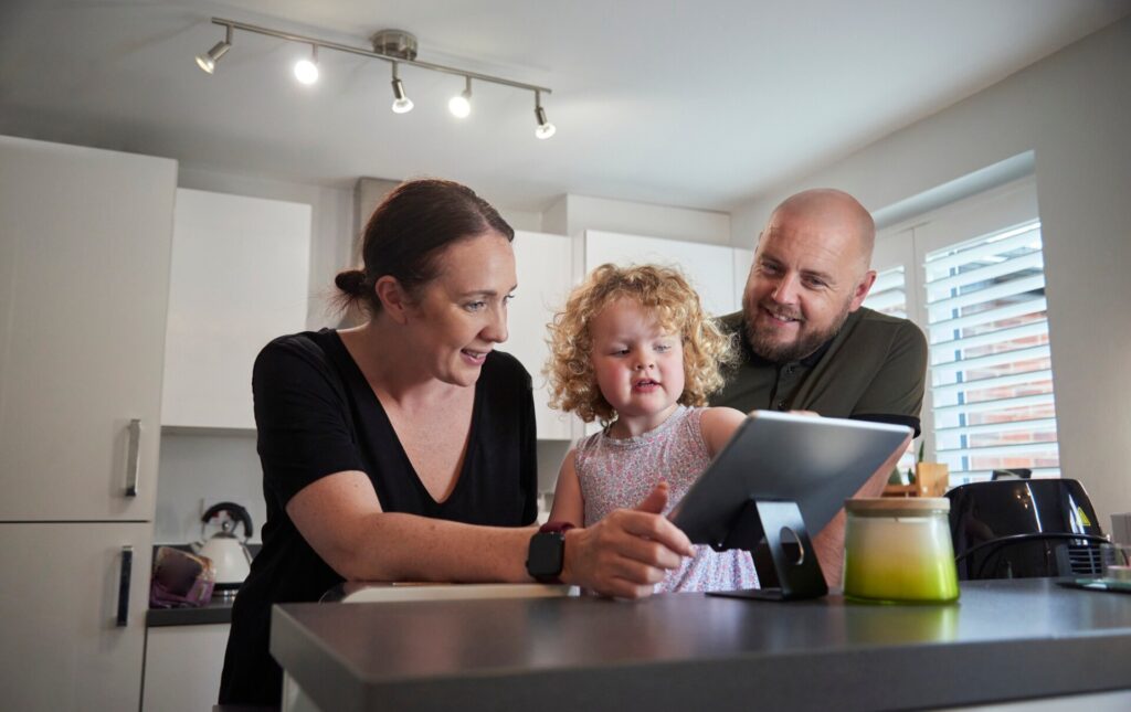 young child with parents