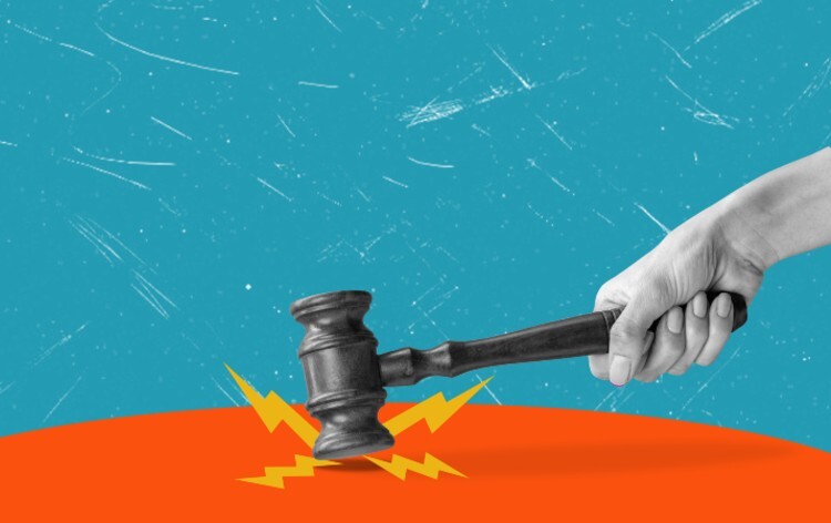 Graphic of someone holding a gavel