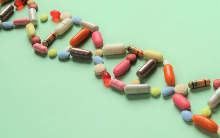 DNA strand made of pills
