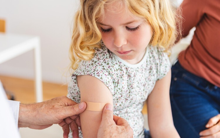 Child receiving chickenpox vaccine