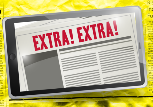 Tablet extra news online illustration