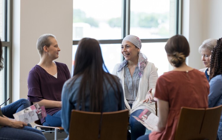 Women participating in cancer support group
