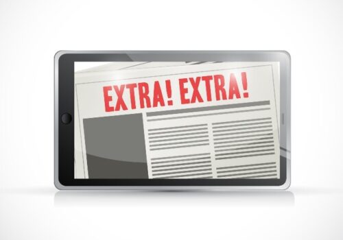 Tablet extra news online illustration