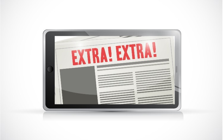 Tablet extra news online illustration