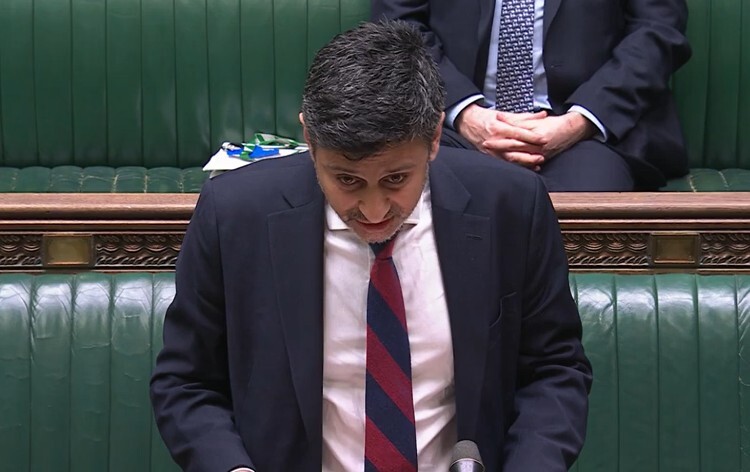 Dr Zubir Ahmed MP speaking in the House of Commons