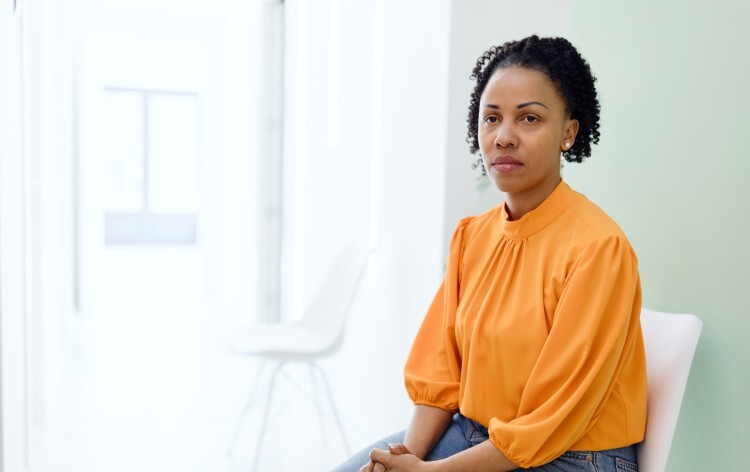 Black woman in waiting room