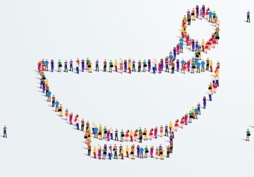Mortar and pestle. Pharmacy clinical study concept. A large group of people form to create a shape mortar and pestle.