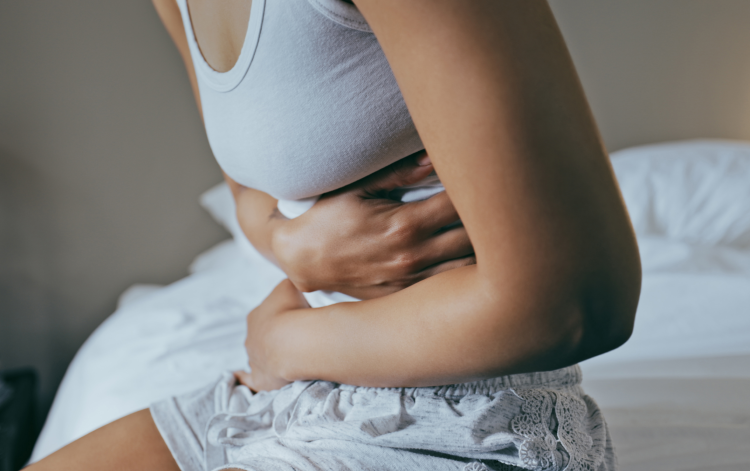 Woman in pain with endometriosis