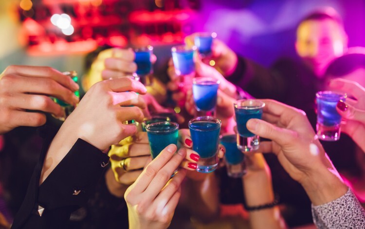 Young people drinking alcohol