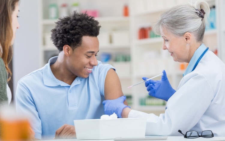 Man receives flu jab in pharmacy