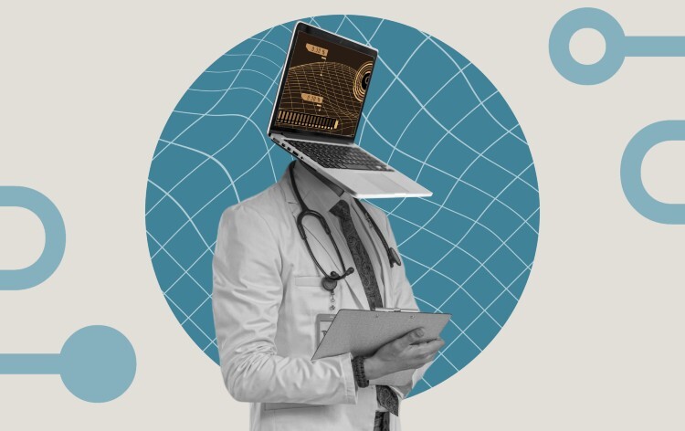 Artificial intelligence healthcare technology analyzing complex disease.