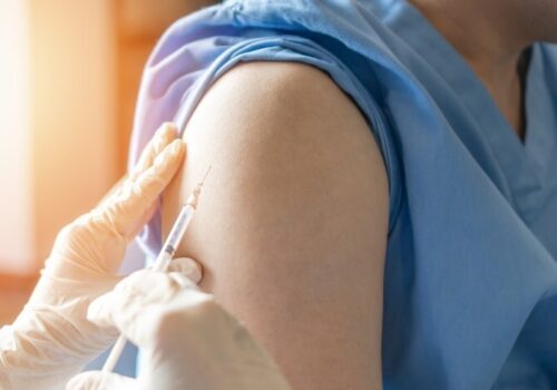 Patient gets a vaccine