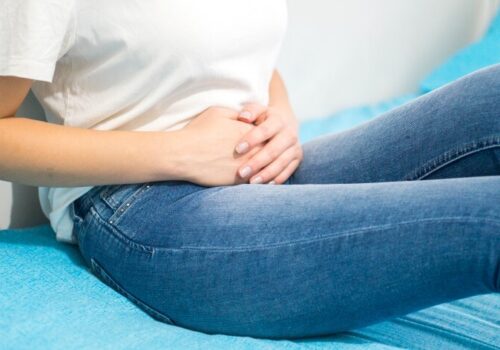 Woman with abdominal pain