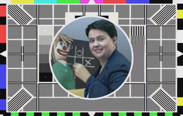 Ruth Davidson on a BBC test card