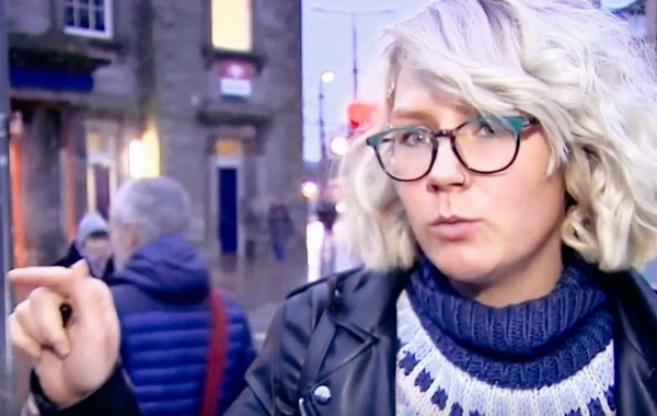 a woman being vox popped