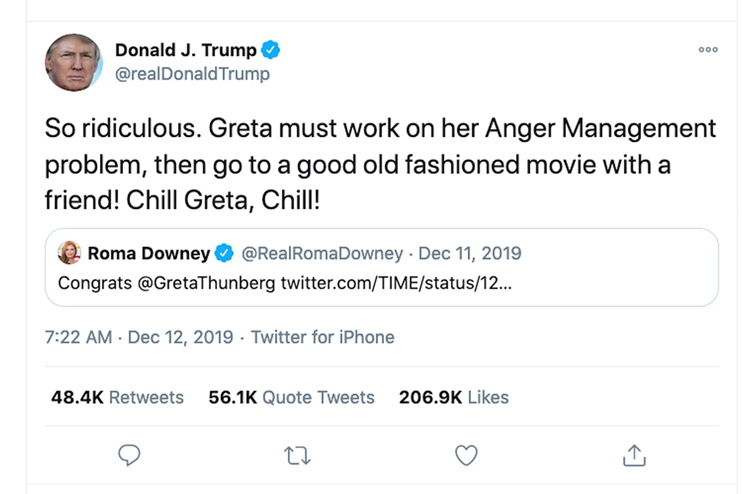 Kiedy napisał Grecie Thunberg, żeby wyluzowała