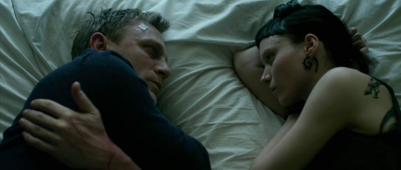 9. Lisbeth Salander i Mikael Blomkvist w filmie „Dziewczyna z tatuażem"