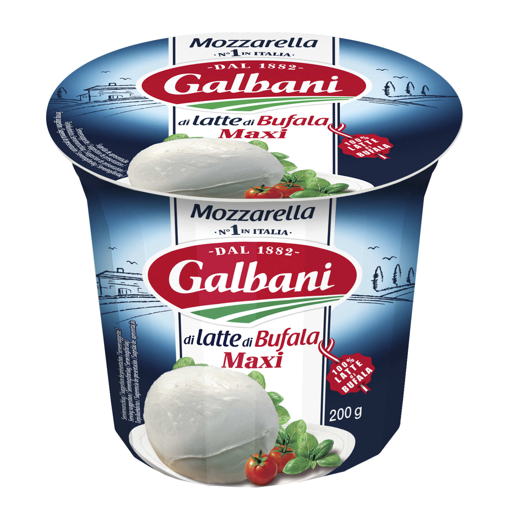 Galbani Mozzarella di latte di Bufala Maxi 200g Lactalis Professional FR