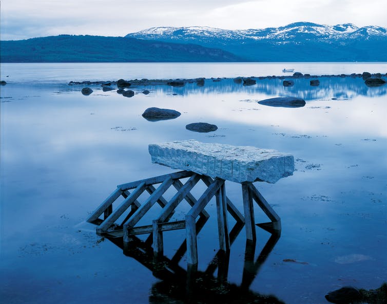 Blue ocean sculpture