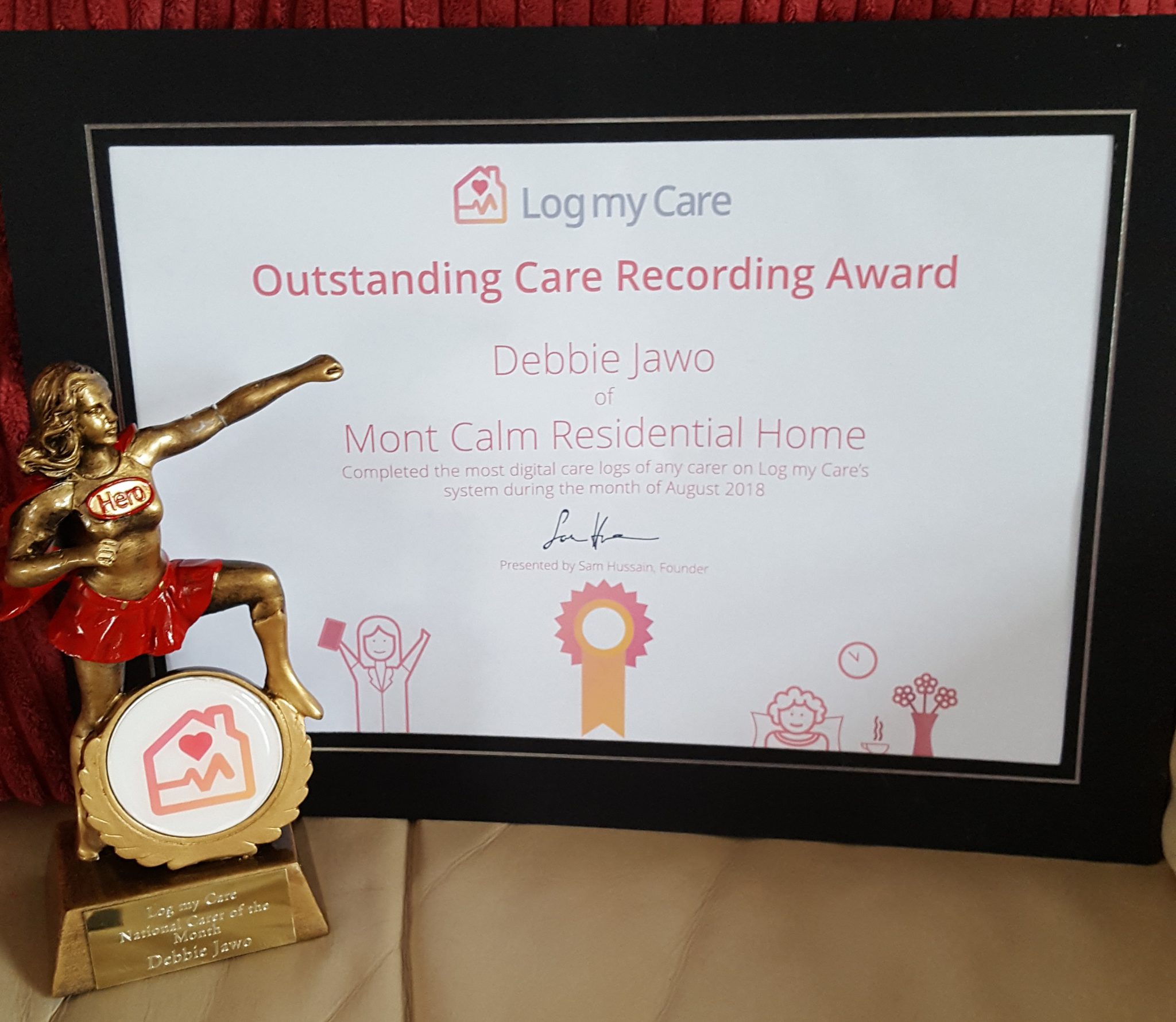 Carer of the month 2018 Debbie Jawo