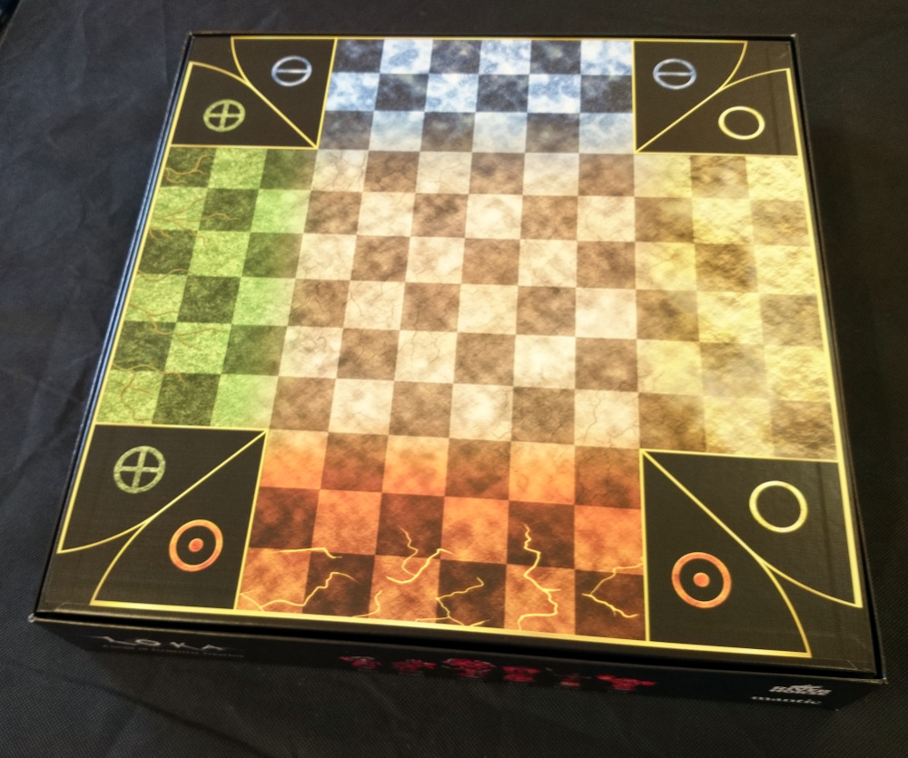 Cracking open the cover, you're greeted by the LOKA gameboard. Again, it looks great.
