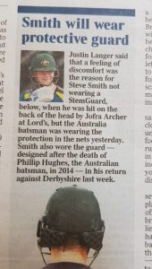 Photograph of The Times article featured on page 62- 03/09/2019