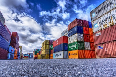 Shipping containers port
