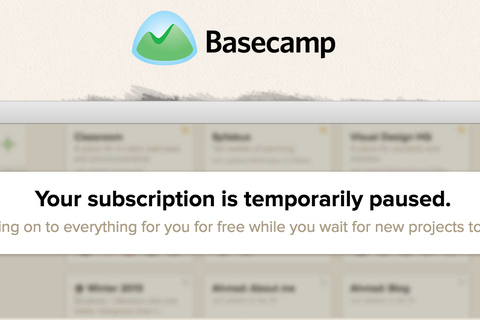 Basecamp paused banner