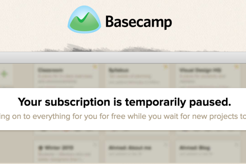 Basecamp paused banner