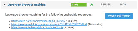 Leverage browser caching gtm