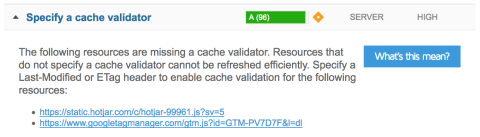 Specify a cache validator