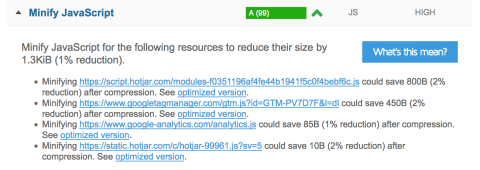 Minify javascript