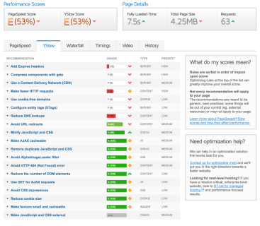 Gt metrix yslow benchmark