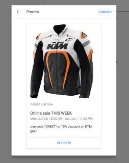 Google business offer preview
