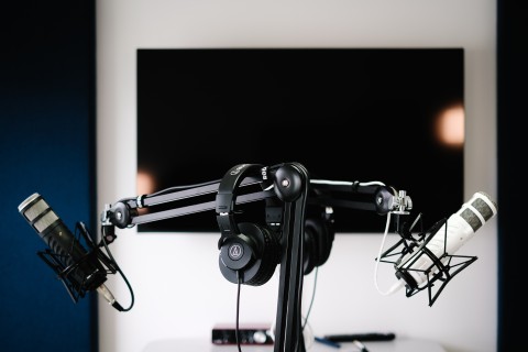 Podcast Microphones in a Studio
