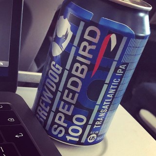 Sampling the @brewdogofficial Speedbird 100 IPA at 40,000 feet while finalising my talk for this weeks #craftcms #dotall2019 conference in Montreal, Canada