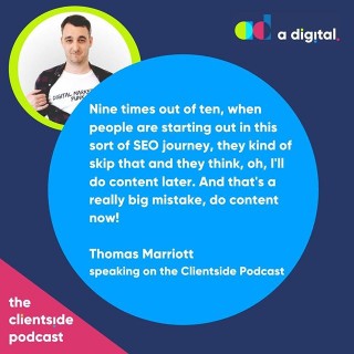 NEW PODCAST🎤@aarmitage talks to SEO expert Thomas Marriott about the fundamentals of SEO and where you should start on your SEO journey. Link in bio or search The Clientside Podcast on your favourite podcast outlet.