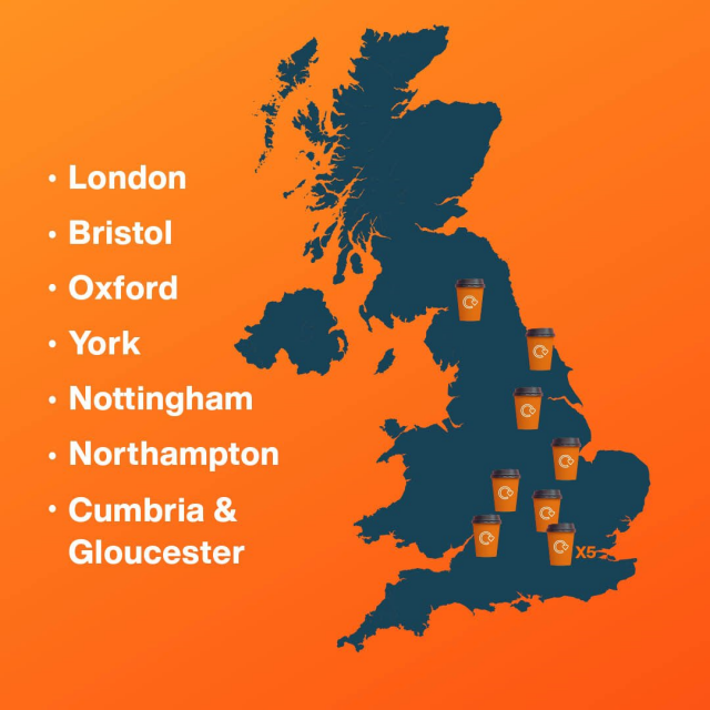 Cup fund uk map