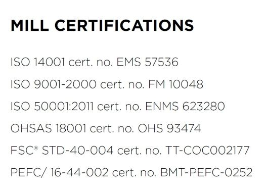 Corrugating paper mill certification 2020